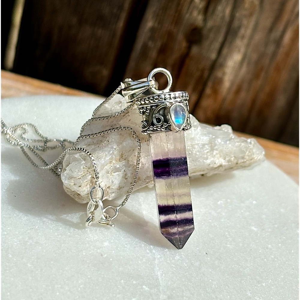 Fluorite & Moonstone Necklace - Picture 5 of 13